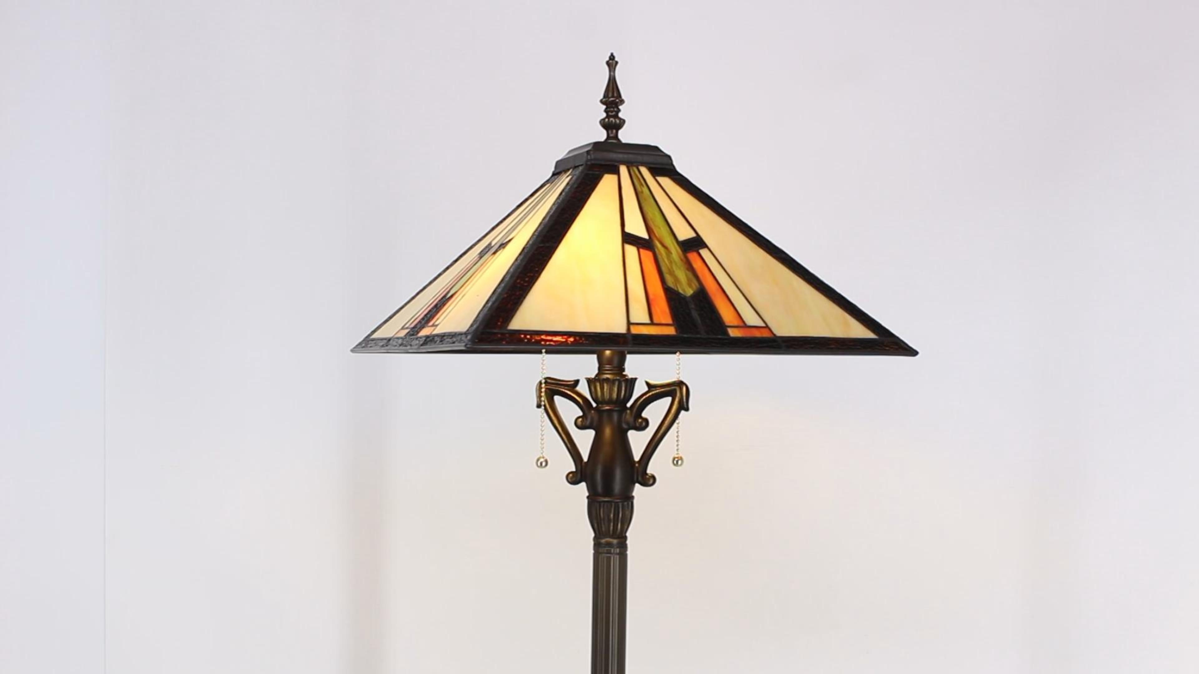 AVIVADIRECT Tiffany Floor Lamp Multicolour Mission Style